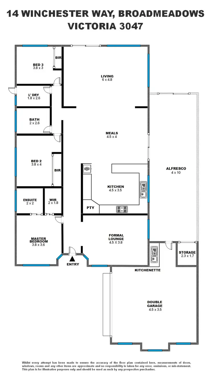 Floorplan of Homely house listing, 14 Winchester Way, Broadmeadows VIC 3047