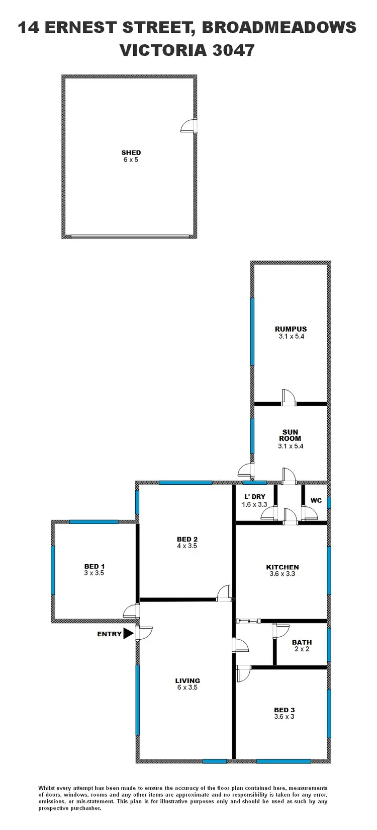 Floorplan of Homely apartment listing, 14 Ernest Street, Broadmeadows VIC 3047