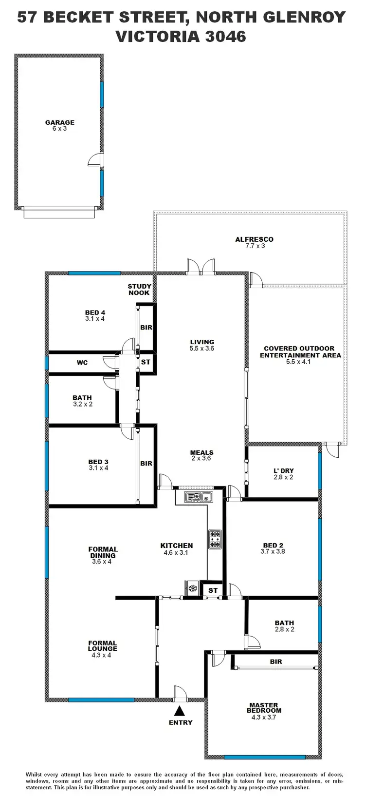 Floorplan of Homely house listing, 57 Becket St North, Glenroy VIC 3046