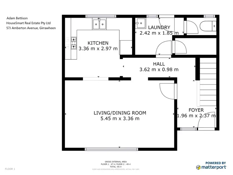 Floorplan of Homely townhouse listing, 57J Amberton Avenue, Girrawheen WA 6064