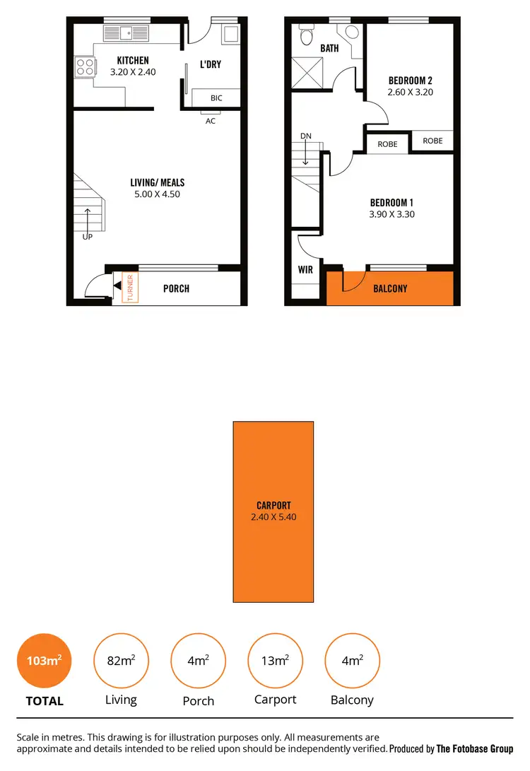 Floorplan of Homely townhouse listing, 6/8 Kyle Street, Glenside SA 5065
