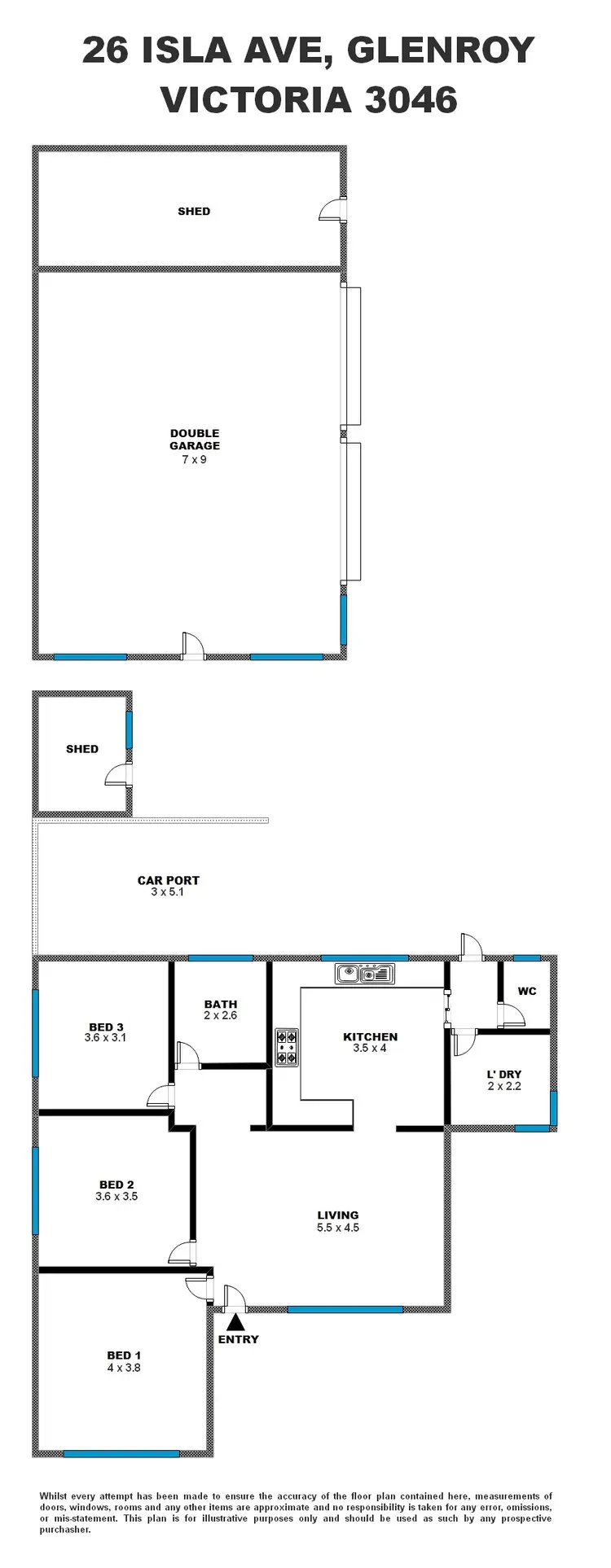Floorplan of Homely house listing, 26 Isla Avenue, Glenroy VIC 3046