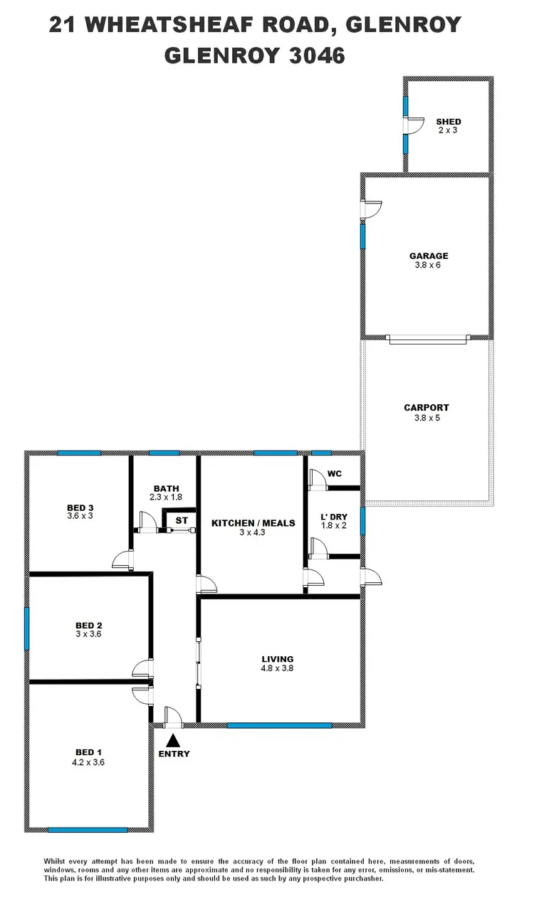 Floorplan of Homely house listing, 21 Wheatsheaf Road, Glenroy VIC 3046