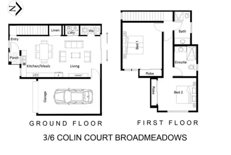 Floorplan of Homely townhouse listing, 3/6 Colin Court, Broadmeadows VIC 3047