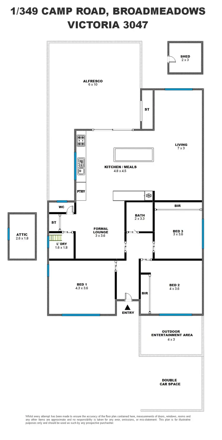 Floorplan of Homely house listing, 1/349 Camp Road, Broadmeadows VIC 3047