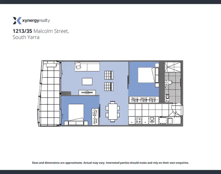 Floorplan of Homely apartment listing, 1213/35 Malcolm Street, South Yarra VIC 3141