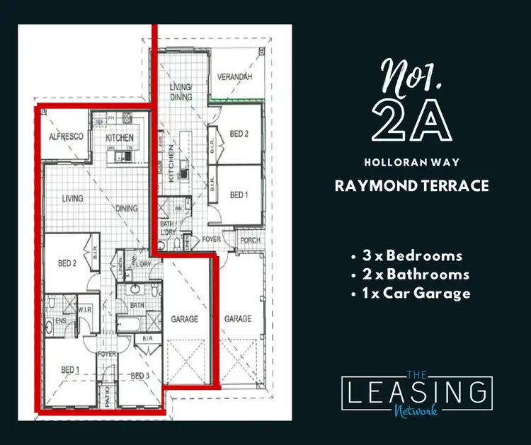 Floorplan of Homely semi-detached listing, 1/2a Halloran Way, Raymond Terrace NSW 2324