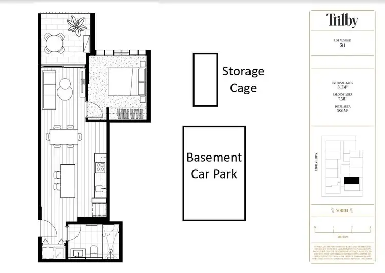 Floorplan of Homely apartment listing, 511/470 Smith Street, Collingwood VIC 3066