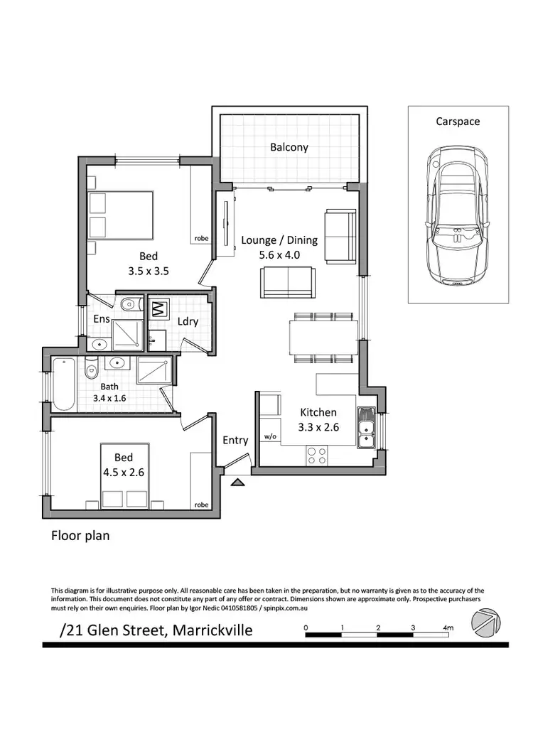 Floorplan of Homely apartment listing, 3/21 Glen St, Marrickville NSW 2204