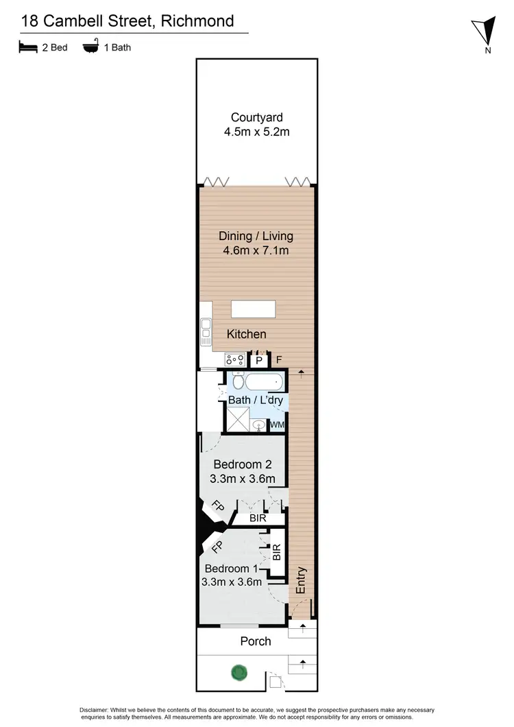 Floorplan of Homely house listing, 18 Campbell Street, Richmond VIC 3121