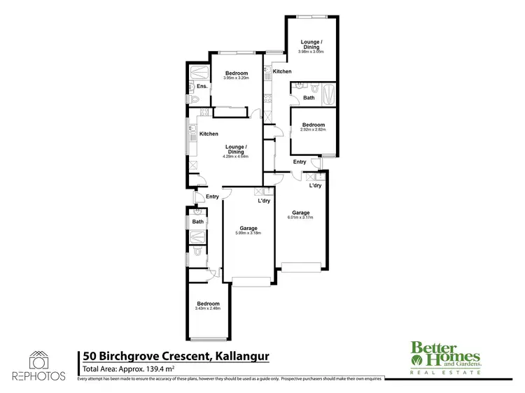 Floorplan of Homely semi-detached listing, 2/50 Birchgrove crescent, Kallangur QLD 4503