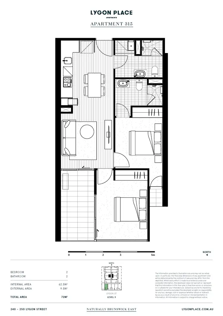 Floorplan of Homely apartment listing, 315/240-250 Lygon Street, Brunswick East VIC 3057