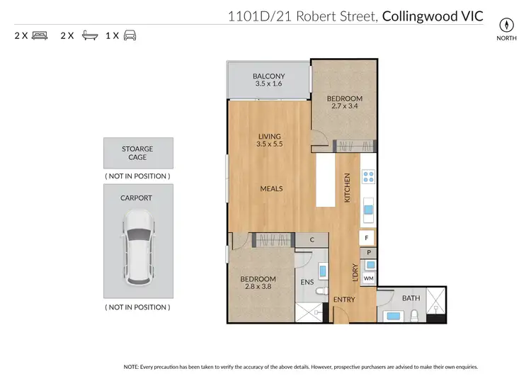 Floorplan of Homely apartment listing, 1101D/21 Robert Street, Collingwood VIC 3066
