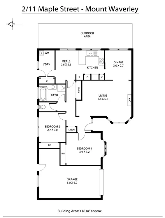Floorplan of Homely unit listing, 2/11 Maple Street, Mount Waverley VIC 3149