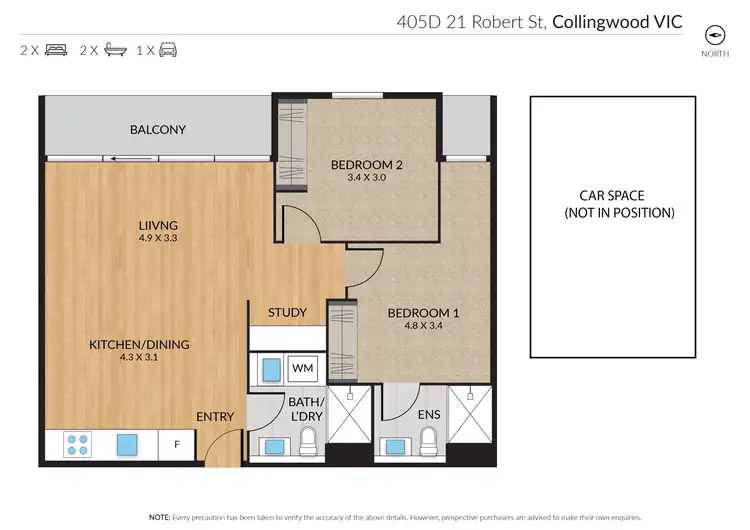 Floorplan of Homely apartment listing, 405D/21 Robert Street, Collingwood VIC 3066