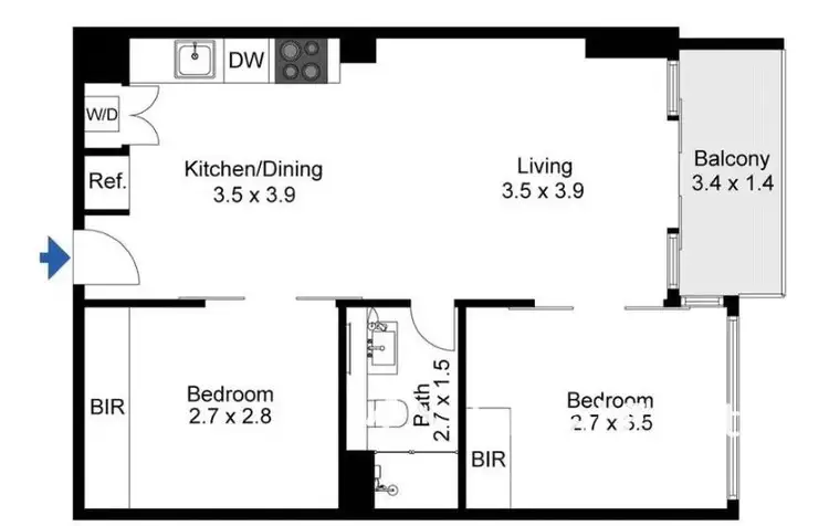 Floorplan of Homely apartment listing, 2402/639 Lonsdale, Melbourne VIC 3000