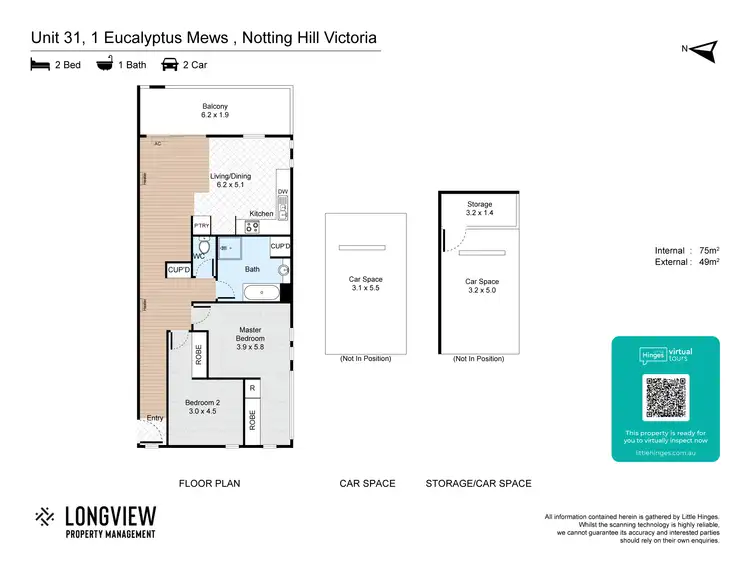 Floorplan of Homely apartment listing, 31/1 Eucalyptus Mews, Notting Hill VIC 3168