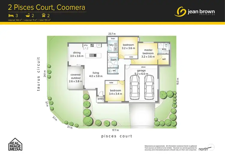 Floorplan of Homely semi-detached listing, 2 Pisces Court, Coomera QLD 4209