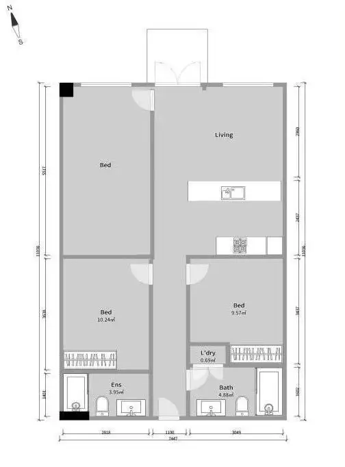 Floorplan of Homely apartment listing, 1208/270 King Street, Melbourne VIC 3000