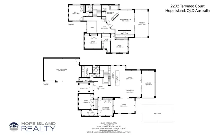 Floorplan of Homely house listing, 2202 Taromeo Court, Hope Island QLD 4212