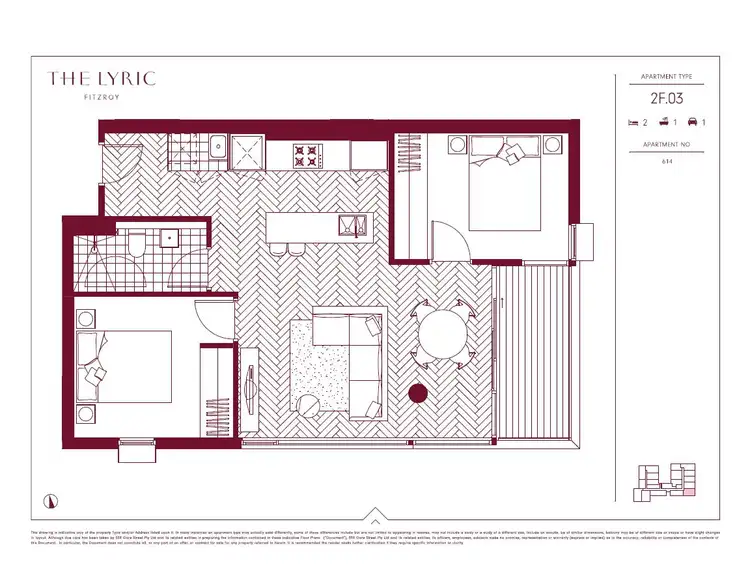 Floorplan of Homely apartment listing, 614/338 Gore Street, Fitzroy VIC 3065