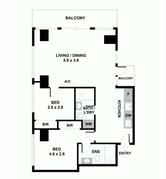 Floorplan of Homely apartment listing, 2207/568 Collins Street, Melbourne VIC 3000