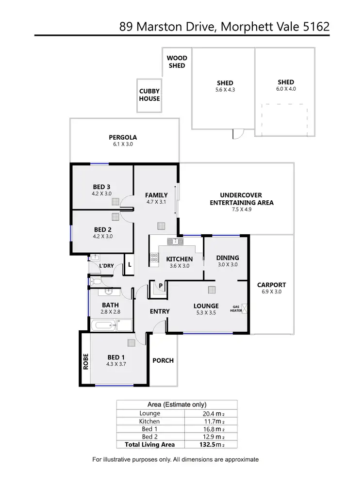 Floorplan of Homely house listing, 89 Marston Drive, Morphett Vale SA 5162