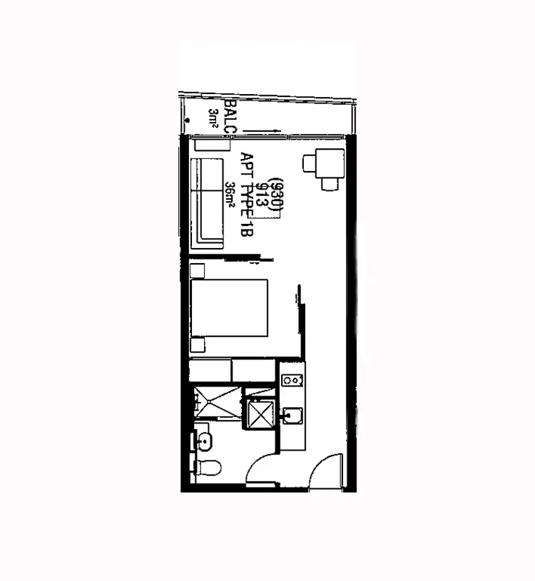 Floorplan of Homely unit listing, 930/572 St Kilda Road, Melbourne VIC 3004