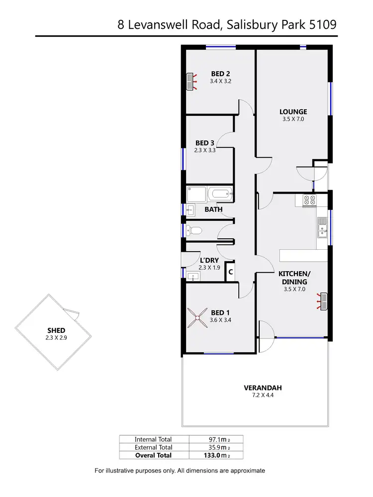 Floorplan of Homely house listing, 8 Levanswell Road, Salisbury Park SA 5109