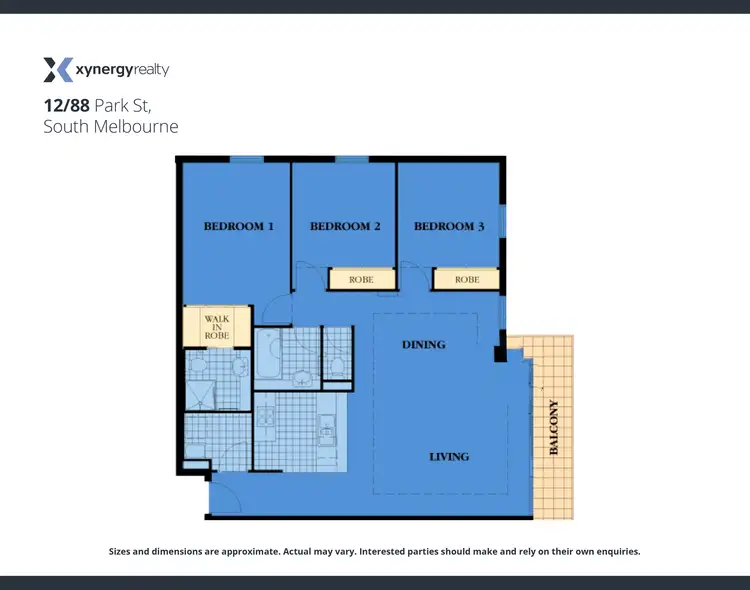 Floorplan of Homely apartment listing, 12/88 Park Street, South Melbourne VIC 3205
