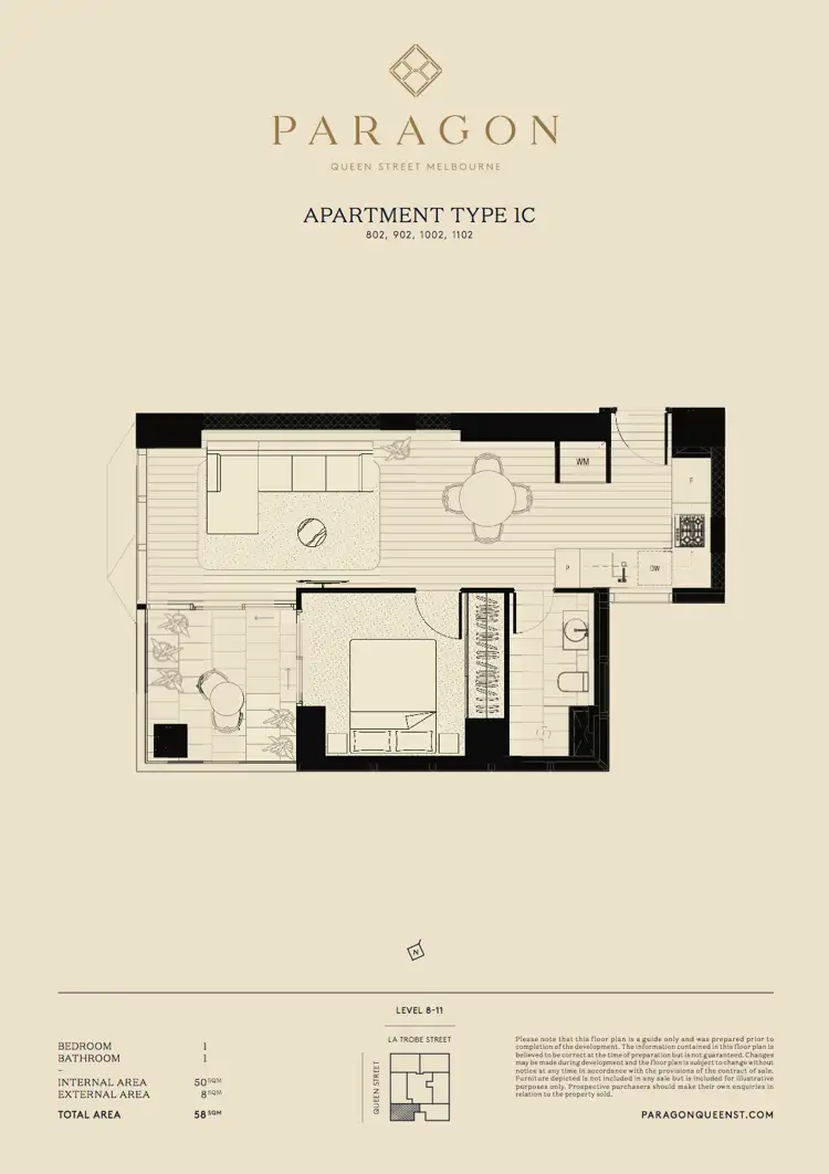 Floorplan of Homely apartment listing, 1002/318 Queen St, Melbourne VIC 3000