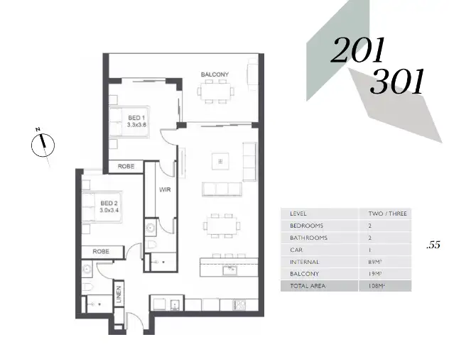 Floorplan of Homely apartment listing, 201/35-39 Lambert Rd, Indooroopilly QLD 4068