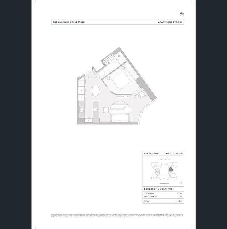 Floorplan of Homely apartment listing, 4420/228 La Trobe Street, Melbourne VIC 3000