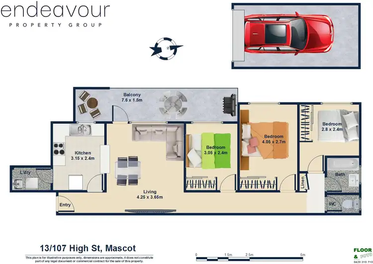 Floorplan of Homely apartment listing, 13/107 High Street, Mascot NSW 2020
