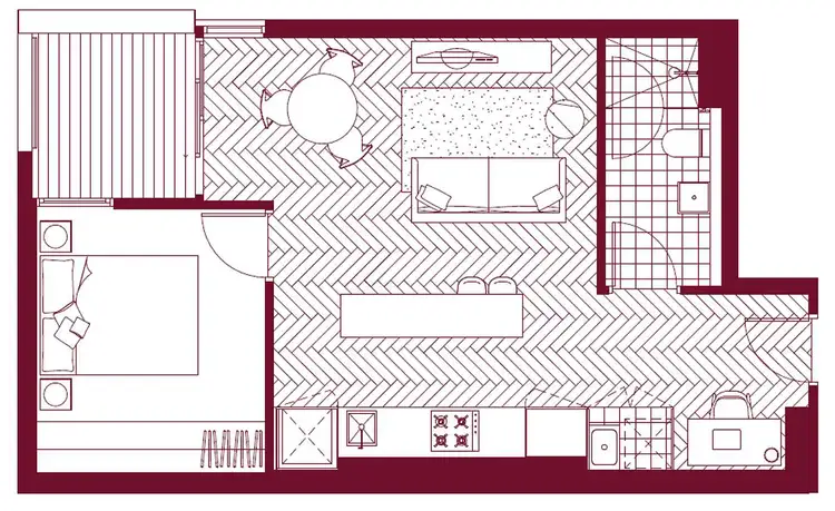 Floorplan of Homely apartment listing, 509/338 Gore Street, Fitzroy VIC 3065