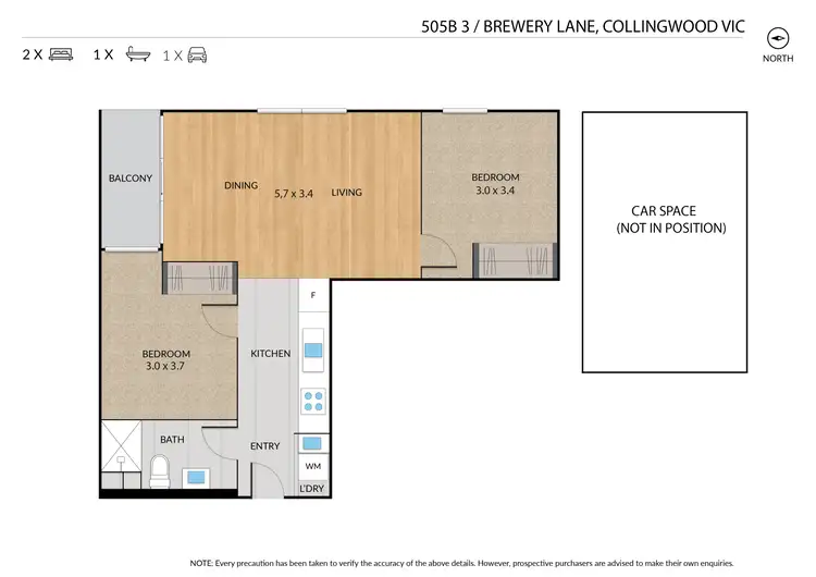 Floorplan of Homely apartment listing, 505B/3 Brewery Lane, Collingwood VIC 3066