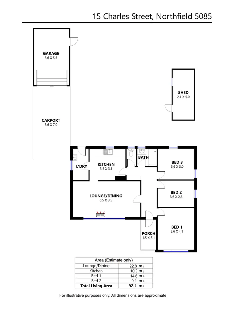 Floorplan of Homely house listing, 15 Charles Street, Northfield SA 5085
