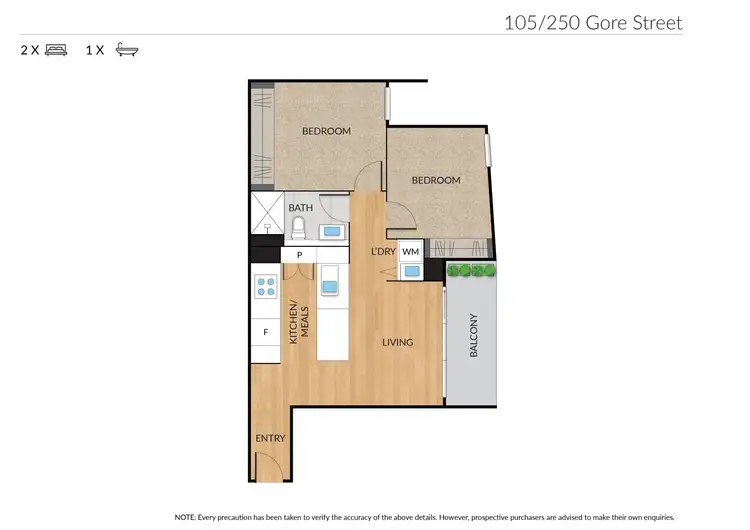 Floorplan of Homely apartment listing, 105/250 Gore Street, Fitzroy VIC 3065