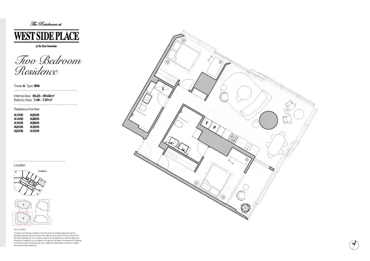 Floorplan of Homely apartment listing, 2608A/260 Spencer Street, Melbourne VIC 3000