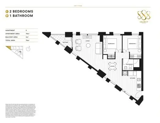 Floorplan of Homely apartment listing, 805W/888 Collins Street, Docklands VIC 3008