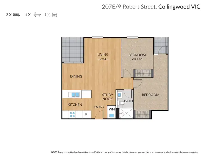 Floorplan of Homely apartment listing, 207E/9 Robert Street, Collingwood VIC 3066