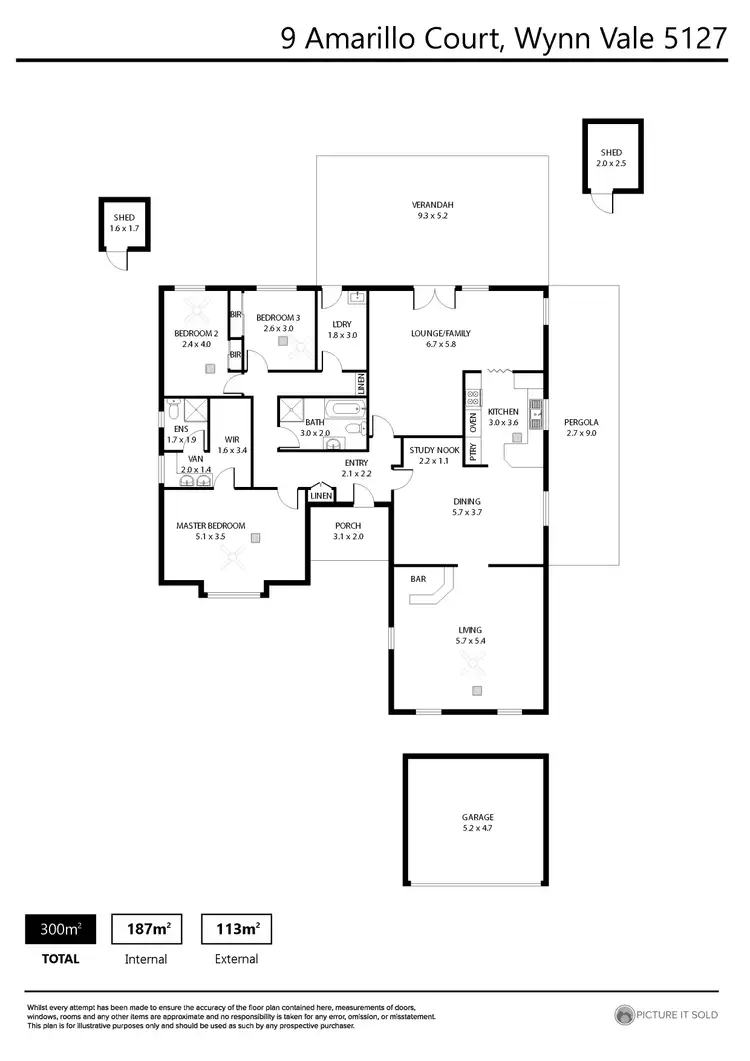 Floorplan of Homely house listing, 9 Amarillo Court, Wynn Vale SA 5127