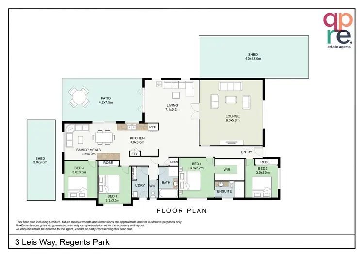 Floorplan of Homely house listing, 3 Leis Way, Regents Park QLD 4118