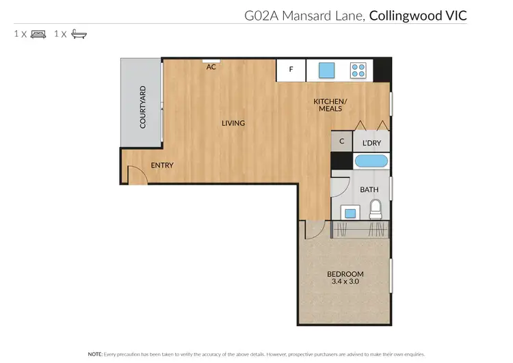 Floorplan of Homely apartment listing, G02A/2 Mansard Lane, Collingwood VIC 3066