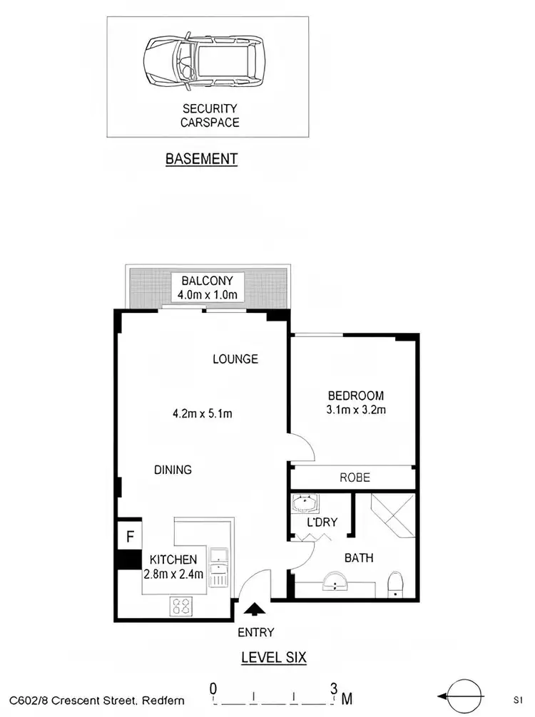 Floorplan of Homely apartment listing, C602/6-8 Crescent Street, Redfern NSW 2016