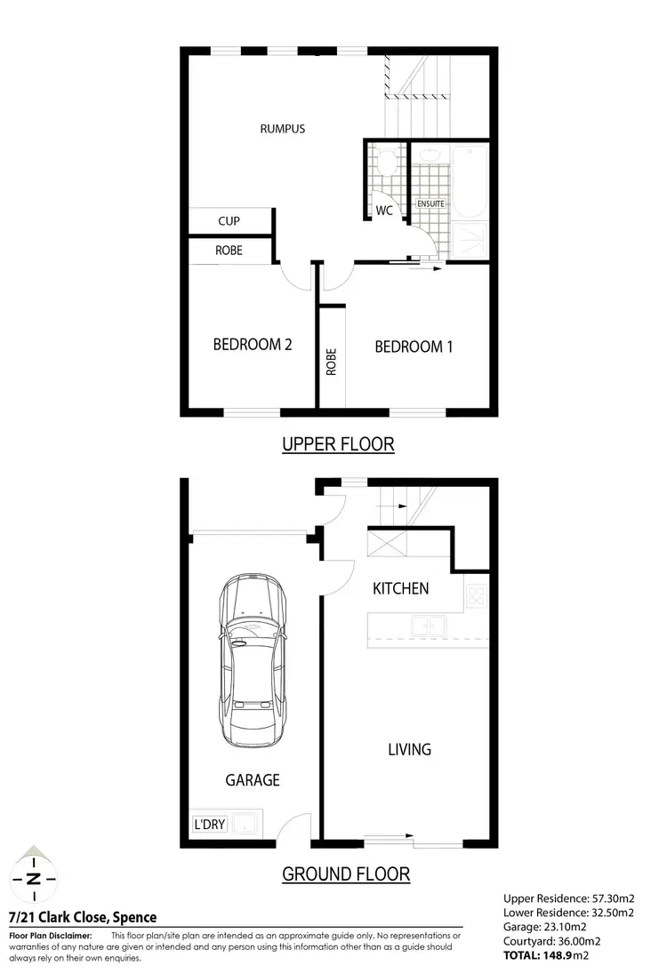 Floorplan of Homely townhouse listing, 7/21 Clark Close, Spence ACT 2615