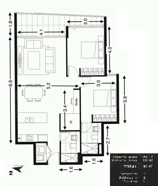 Floorplan of Homely apartment listing, 613/230 Victoria Road, Gladesville NSW 2111