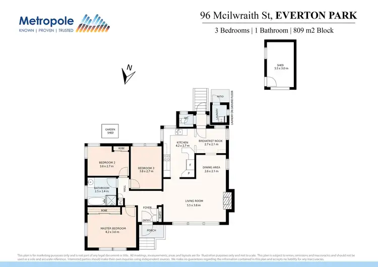 Floorplan of Homely house listing, 96 Mcilwraith Street, Everton Park QLD 4053