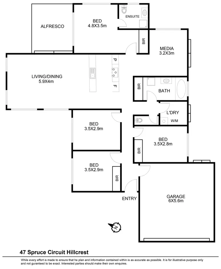 Floorplan of Homely house listing, 47 Spruce Circuit, Hillcrest QLD 4118
