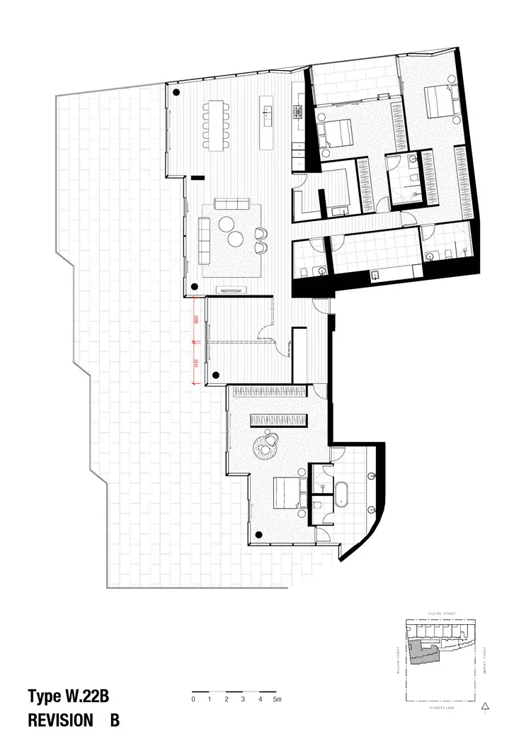 Floorplan of Homely apartment listing, 3807/439 Collins Street, Melbourne VIC 3000